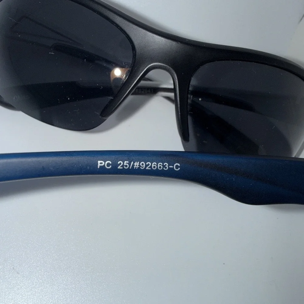 2 pairs Piranha Authentic Polarized Sport Sunglasses UV400 Black & Blue Wrapped